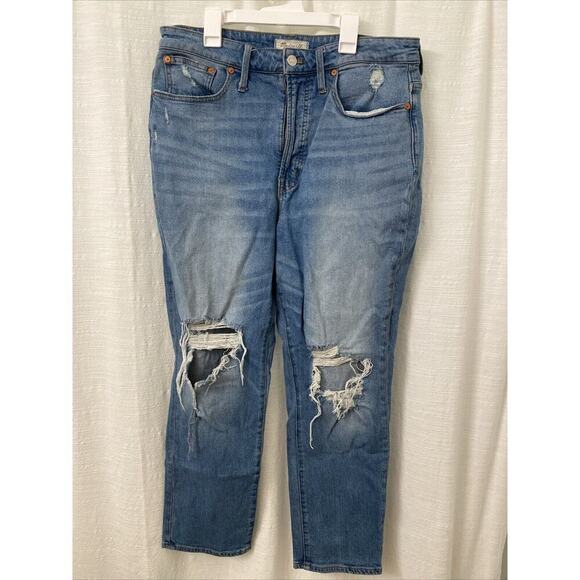 Madewell Denim - Madewell The Curvy Perfect Vintage Jean Womens Jeans Size 31 Blue Distressed